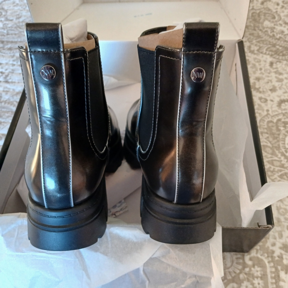 Nine West Kimma Pewter Chelsea Boots Sz 7.5 - Picture 7 of 9